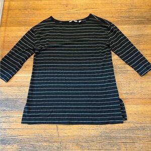 Isaac Mizrahi gray and bronze striped tunic